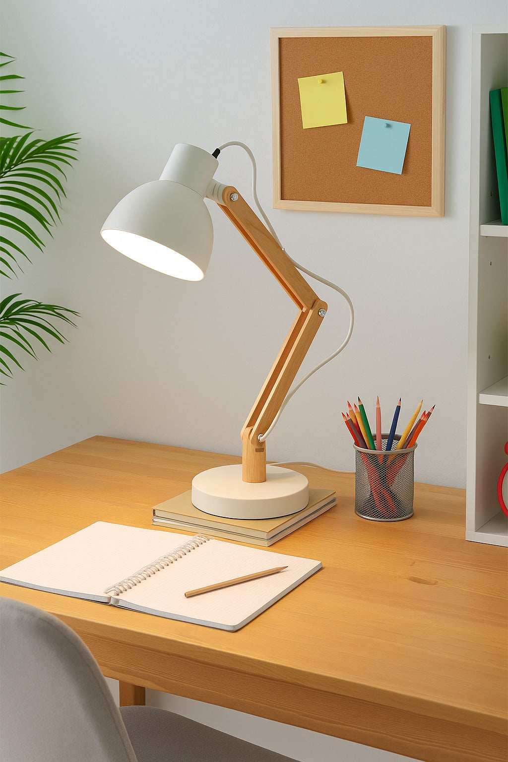 Lampe NORDIK Bras Bois Articulé - Noir