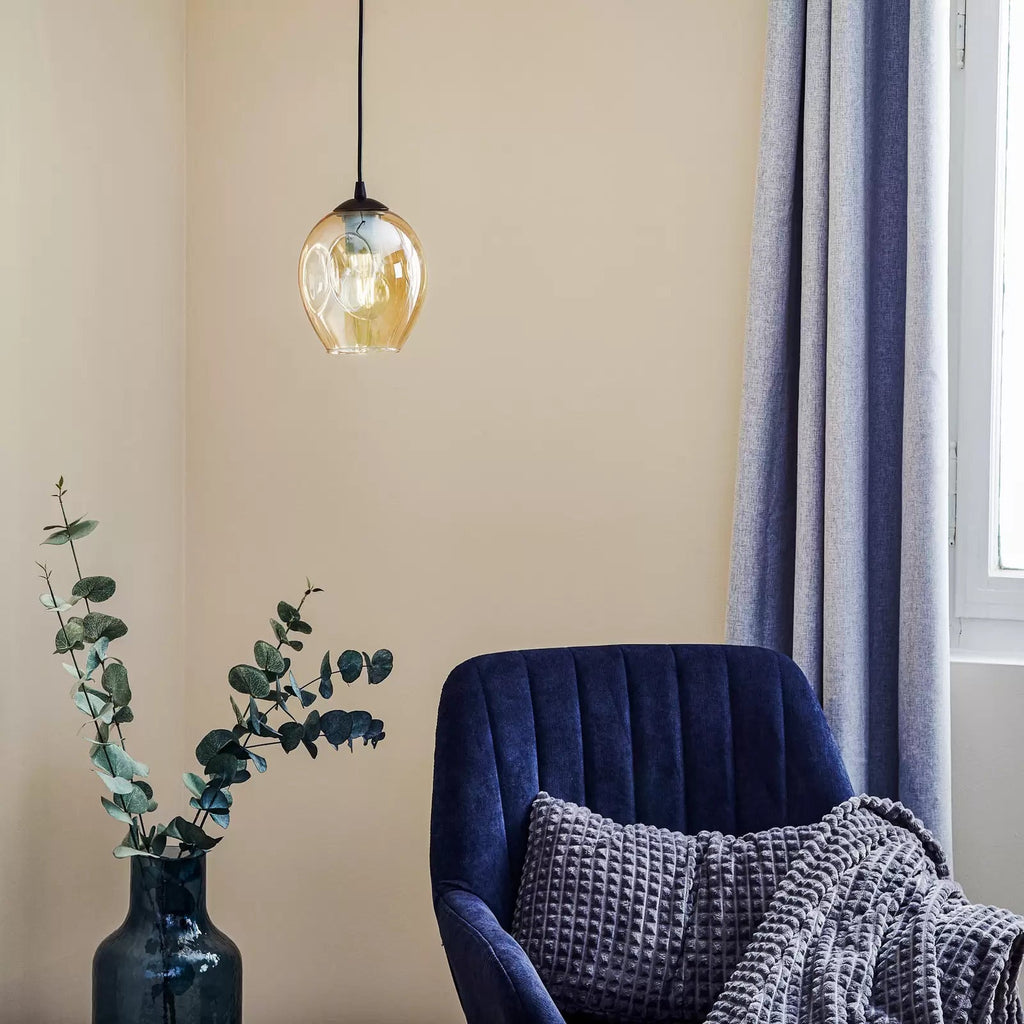 ISTAR - suspendu dôme avec abat-jour en verre transparent