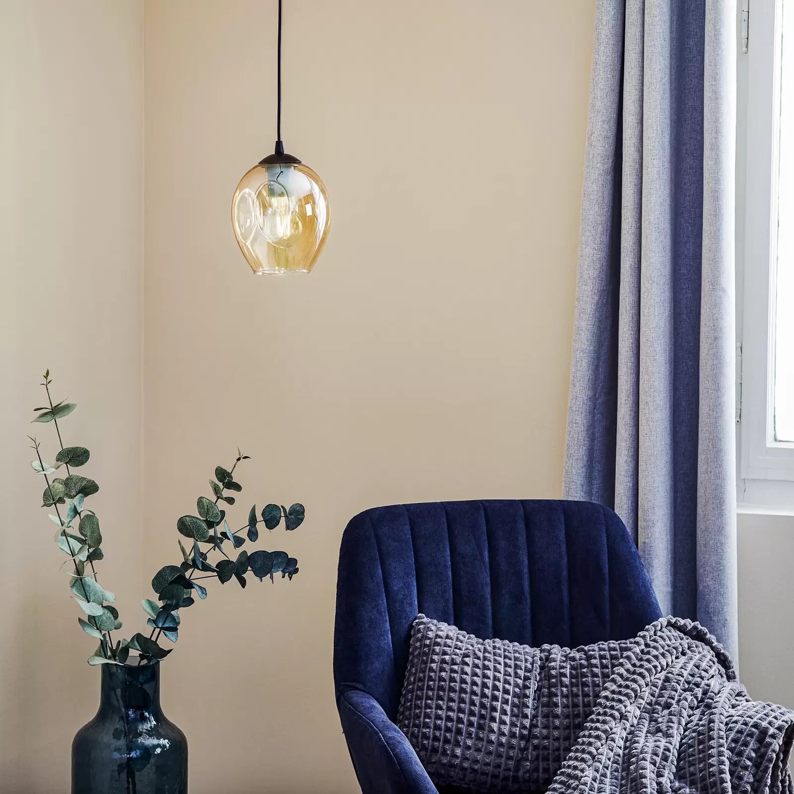 ISTAR - suspendu dôme avec abat-jour en verre transparent