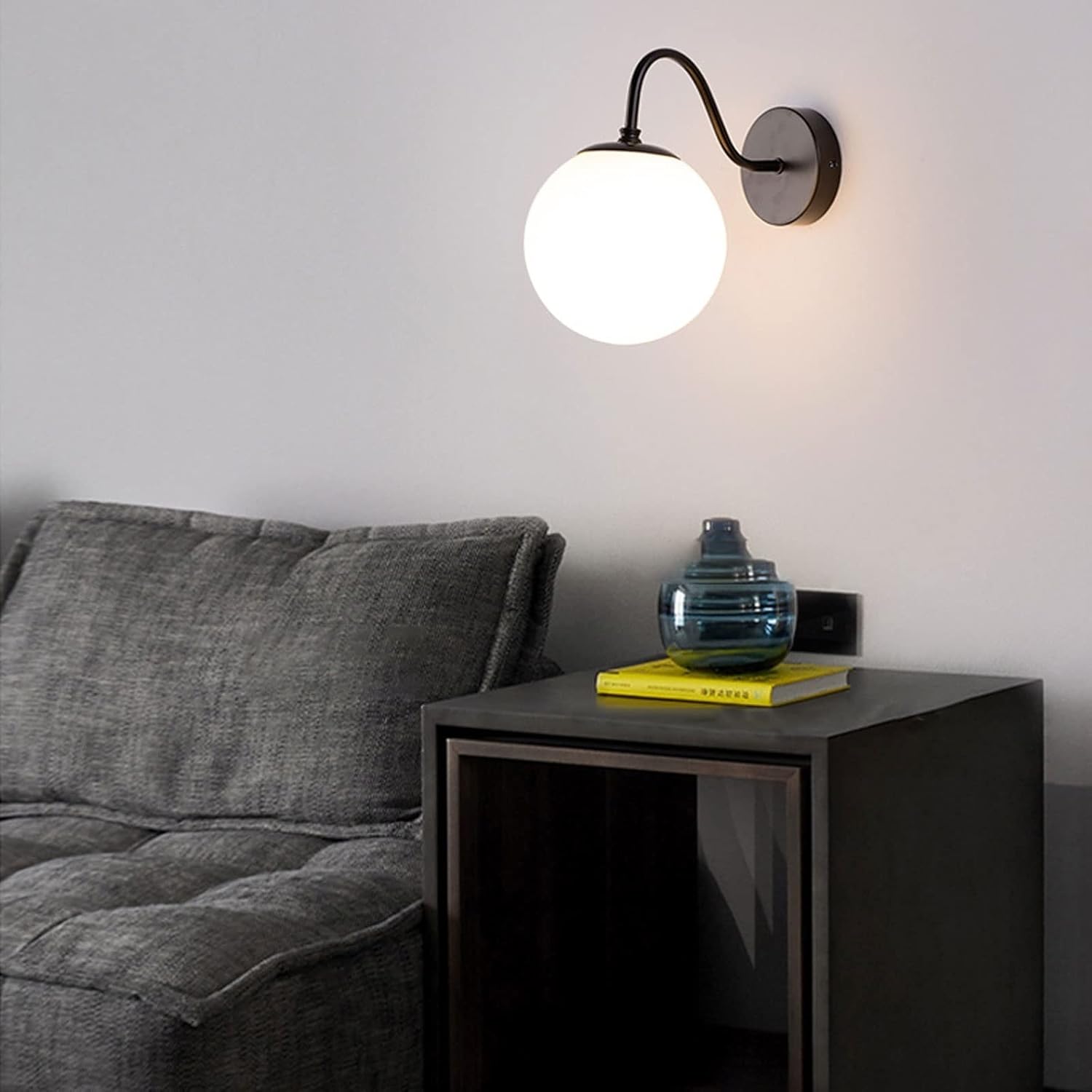 JADSSOX - Globe en verre, applique murale en métal