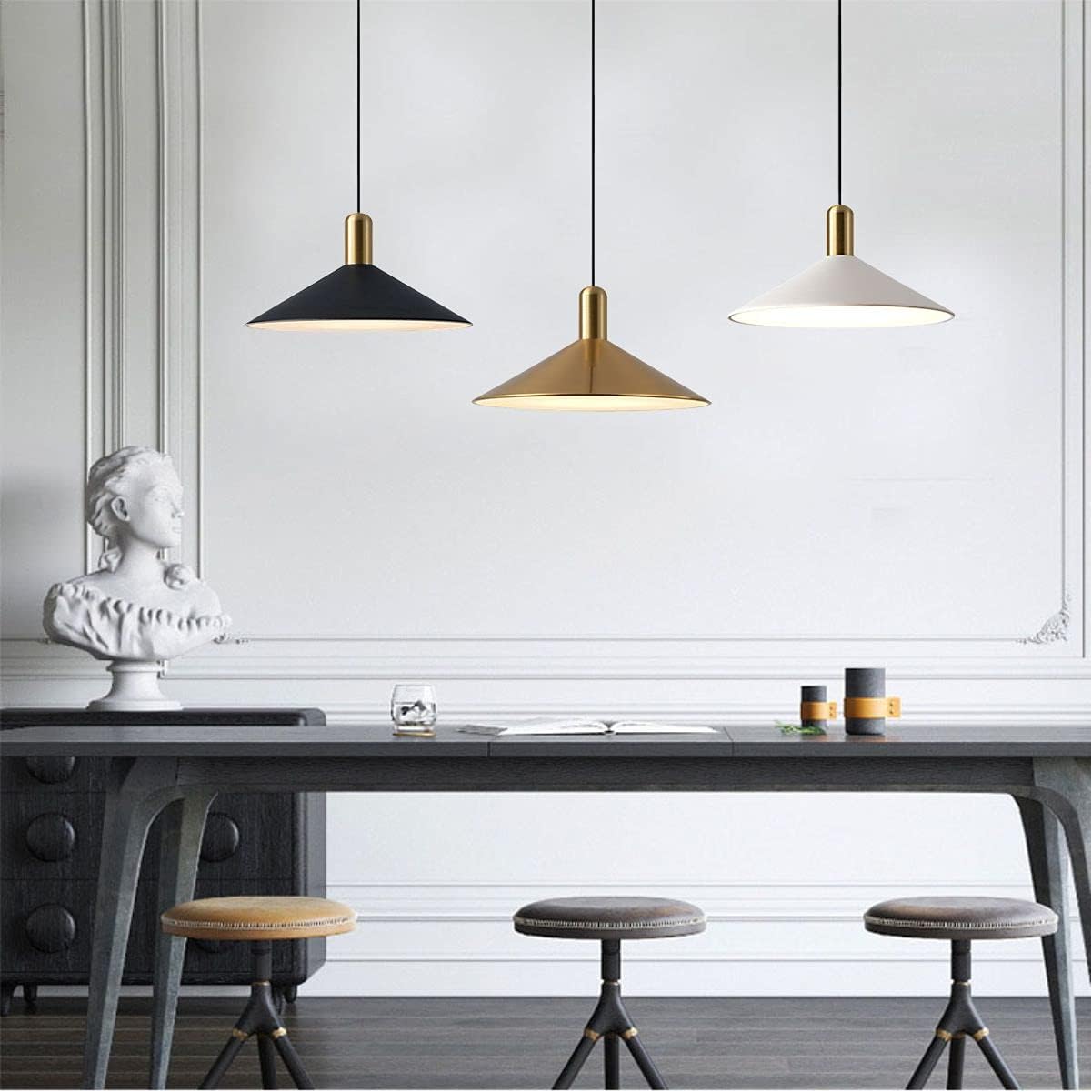 Abat-jour lustre en métal parapluie créatif