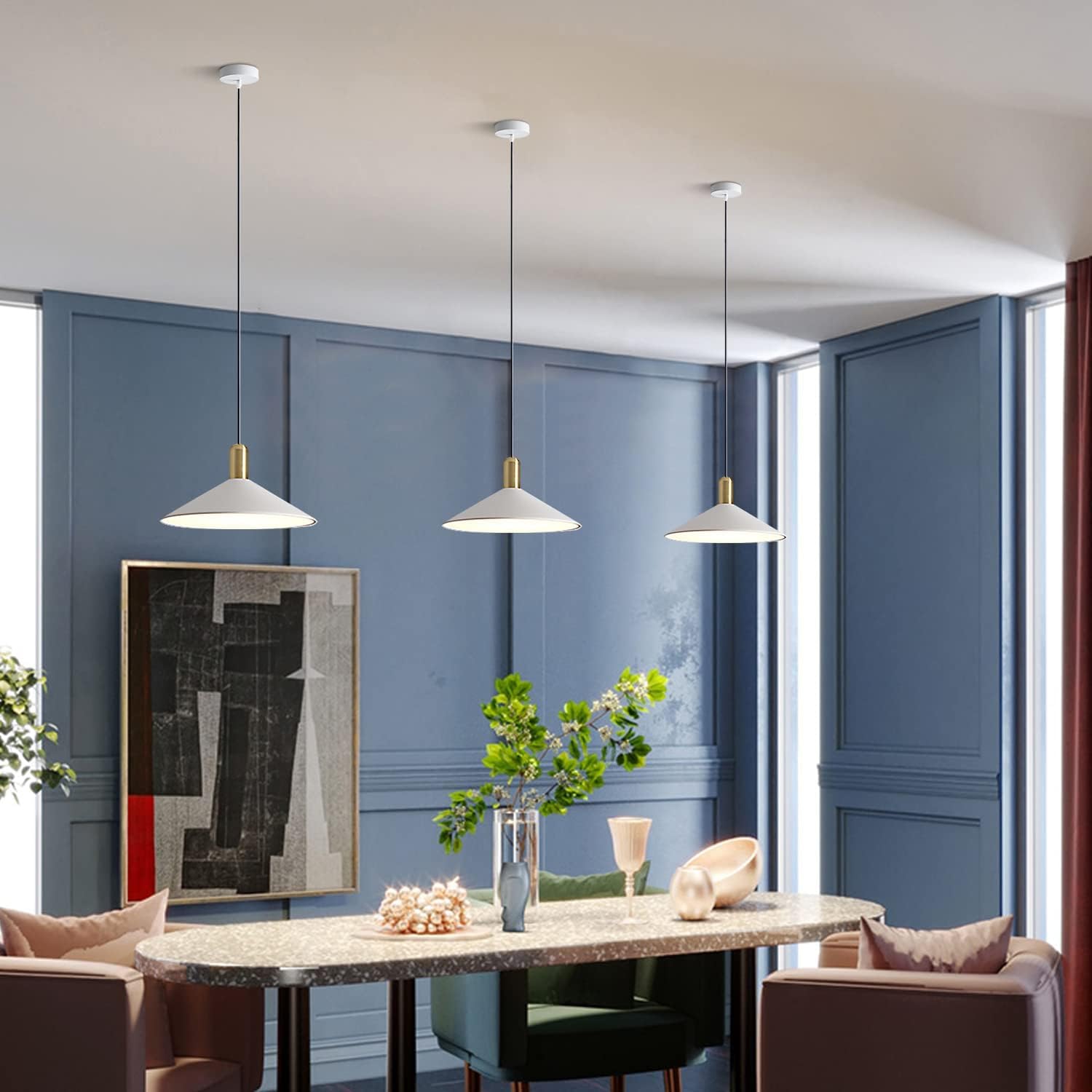 Abat-jour lustre en métal parapluie créatif