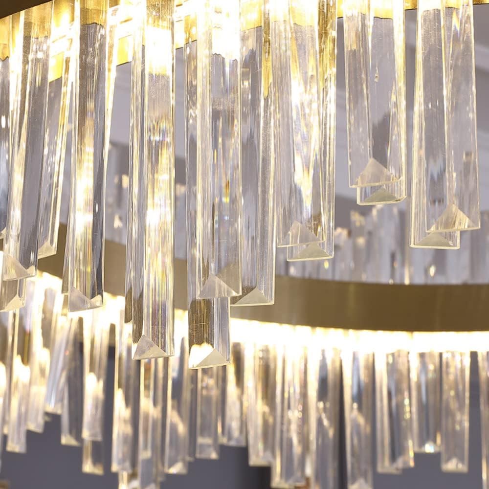 BUNCC - Lustre Cristal K9 LED avec Télécommande Ovale/Ronde