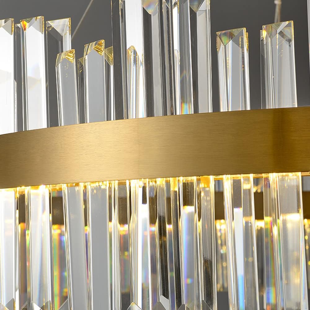 BUNCC - Lustre Cristal K9 LED avec Télécommande Ovale/Ronde