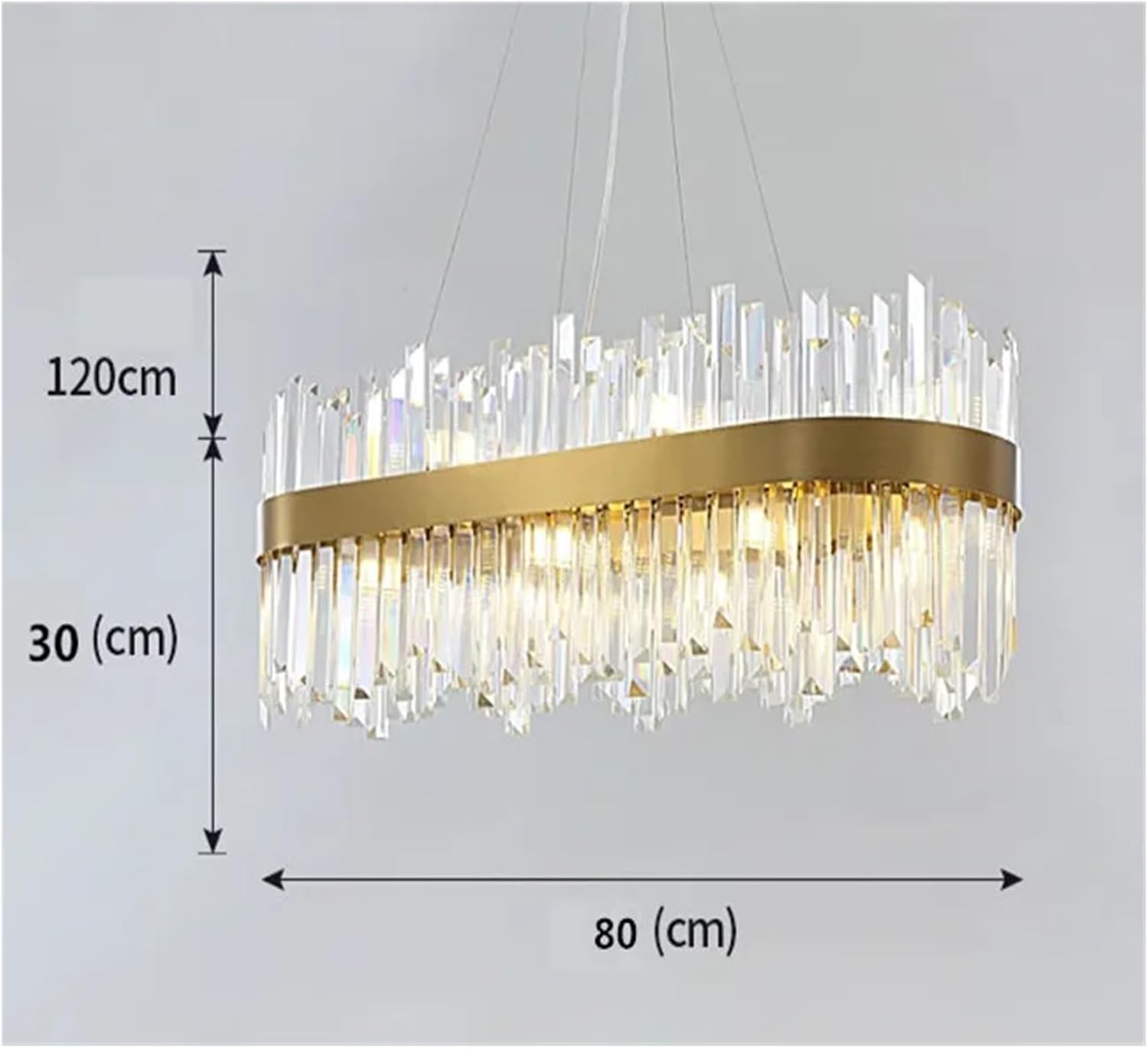 BUNCC - Lustre Cristal K9 LED avec Télécommande Ovale/Ronde