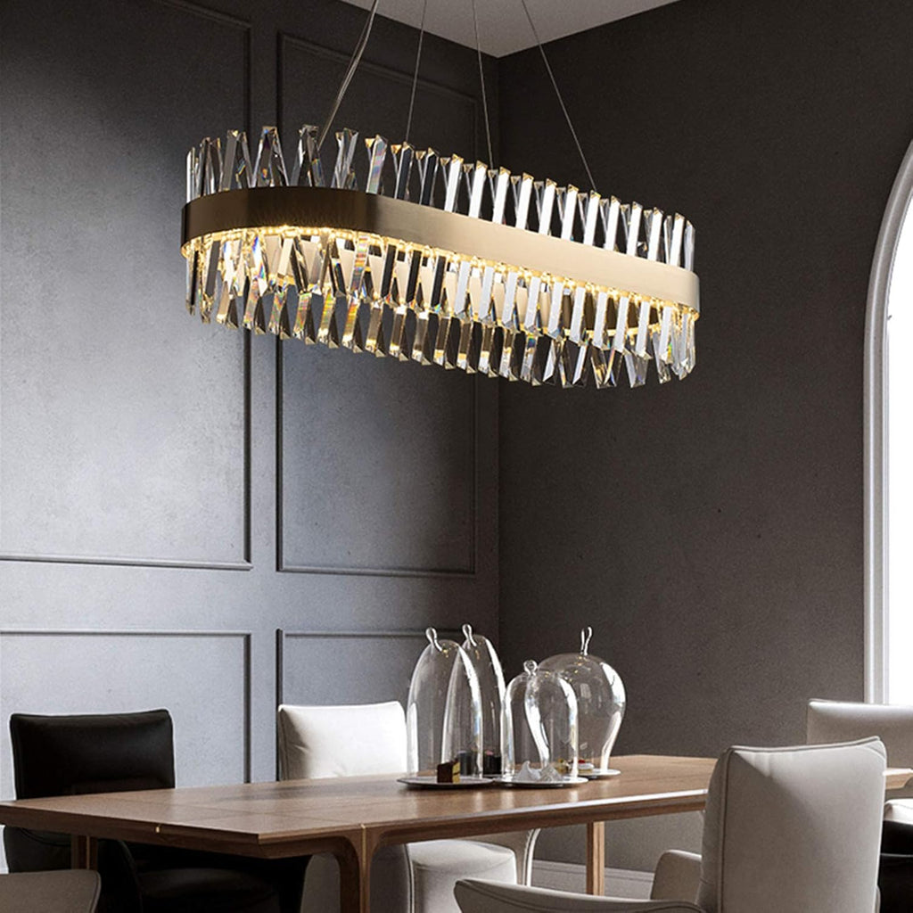 CITRA - Lustre Cristal K9 Or LED 800x300 MM