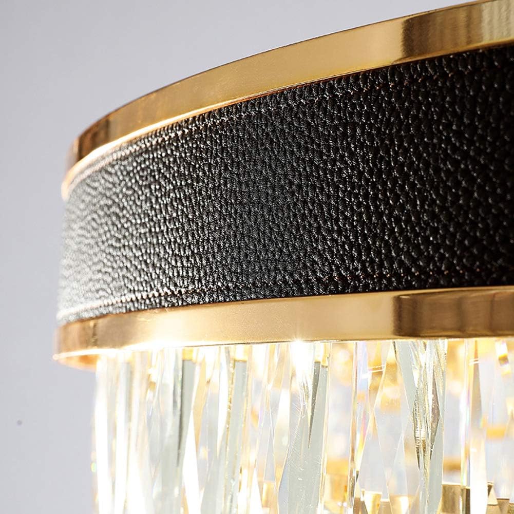 Jante en cuir noir avec cristaux K9 Lustre de luxe