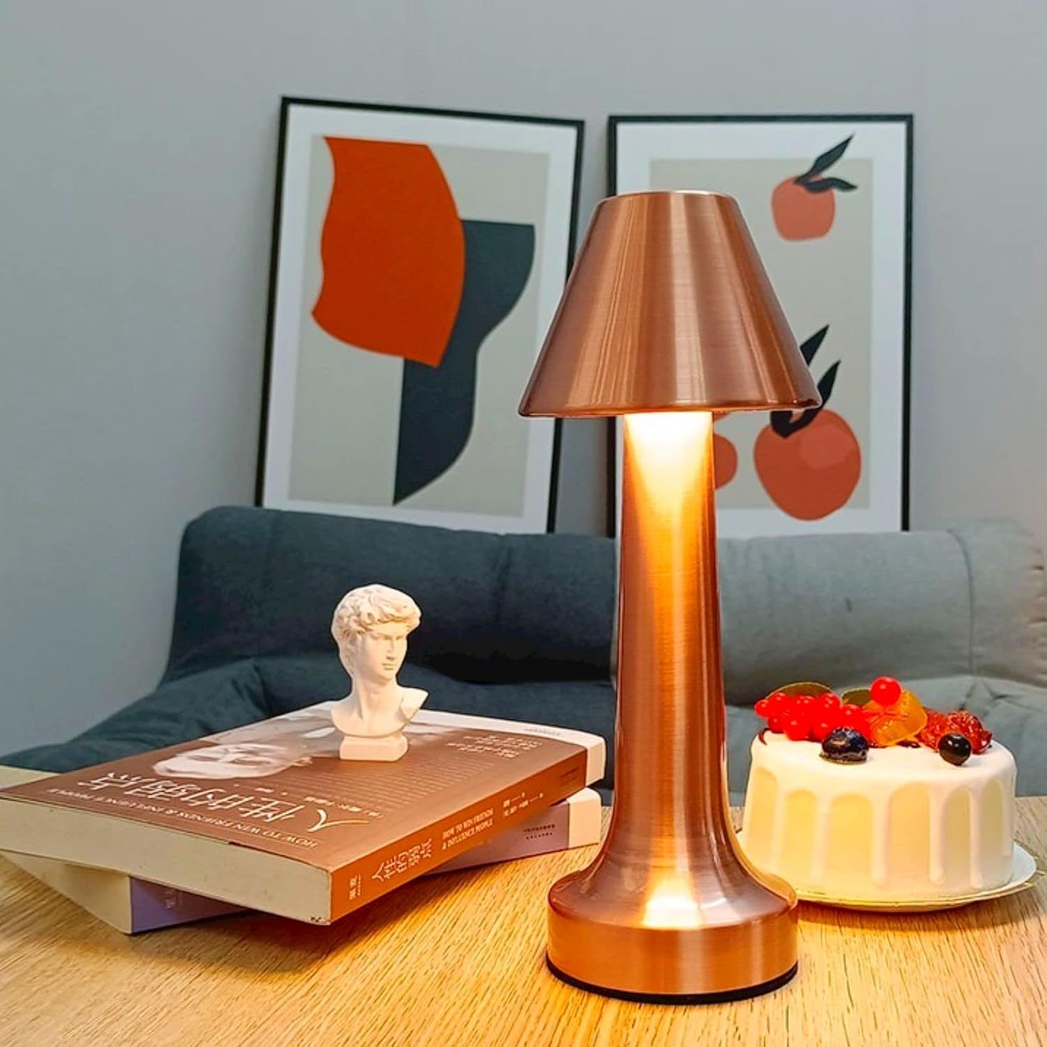 Lampe de table sans fil, LED métal USB 5V rechargeable