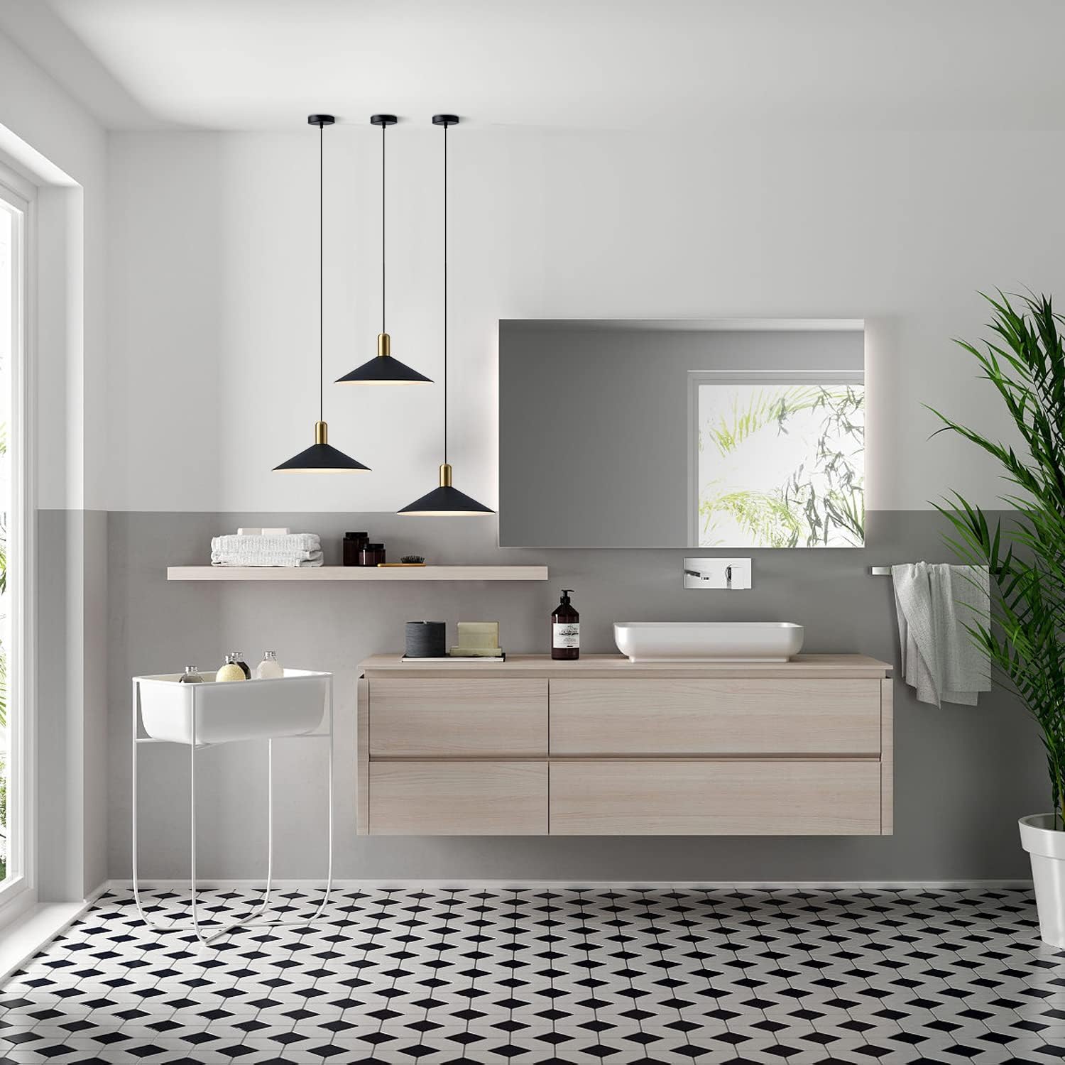 Abat-jour lustre en métal parapluie créatif