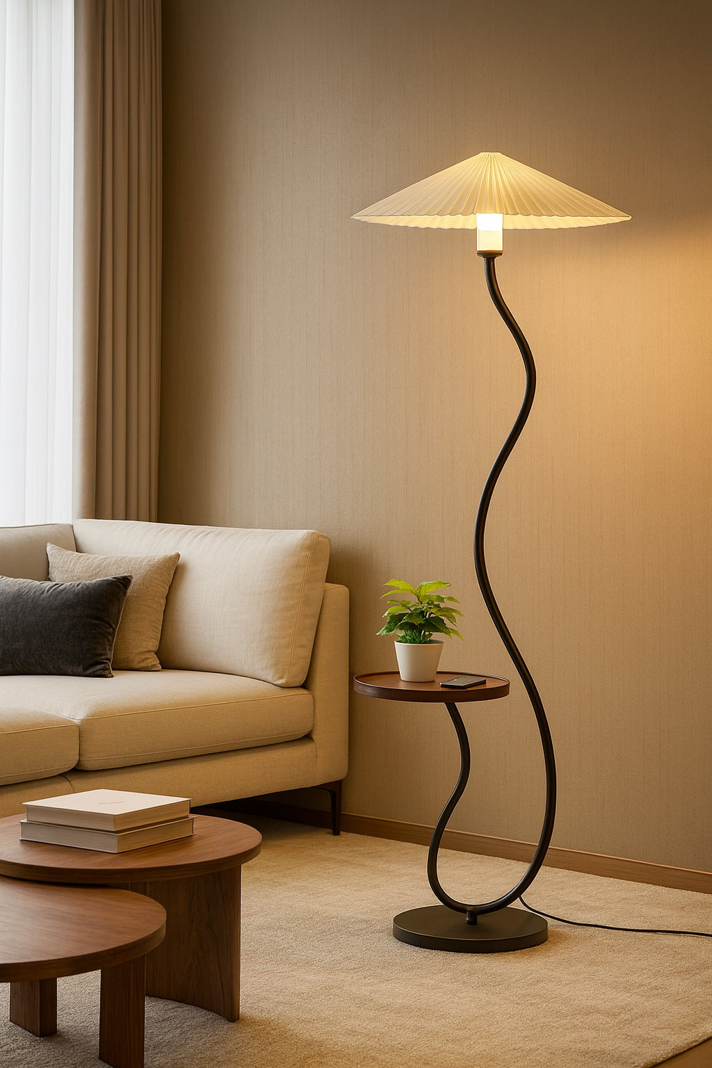 Lampadaire Vague avec Tablette