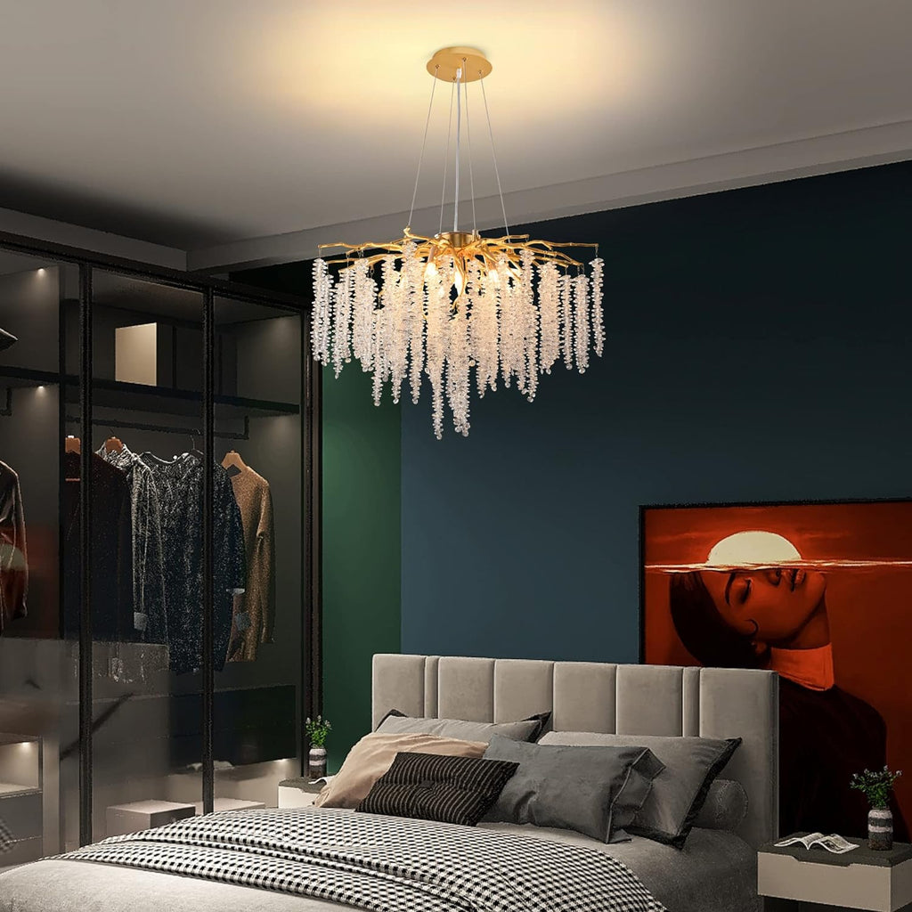 CRISTALLINE - Lustre en branche d'arbre 50/60 cm