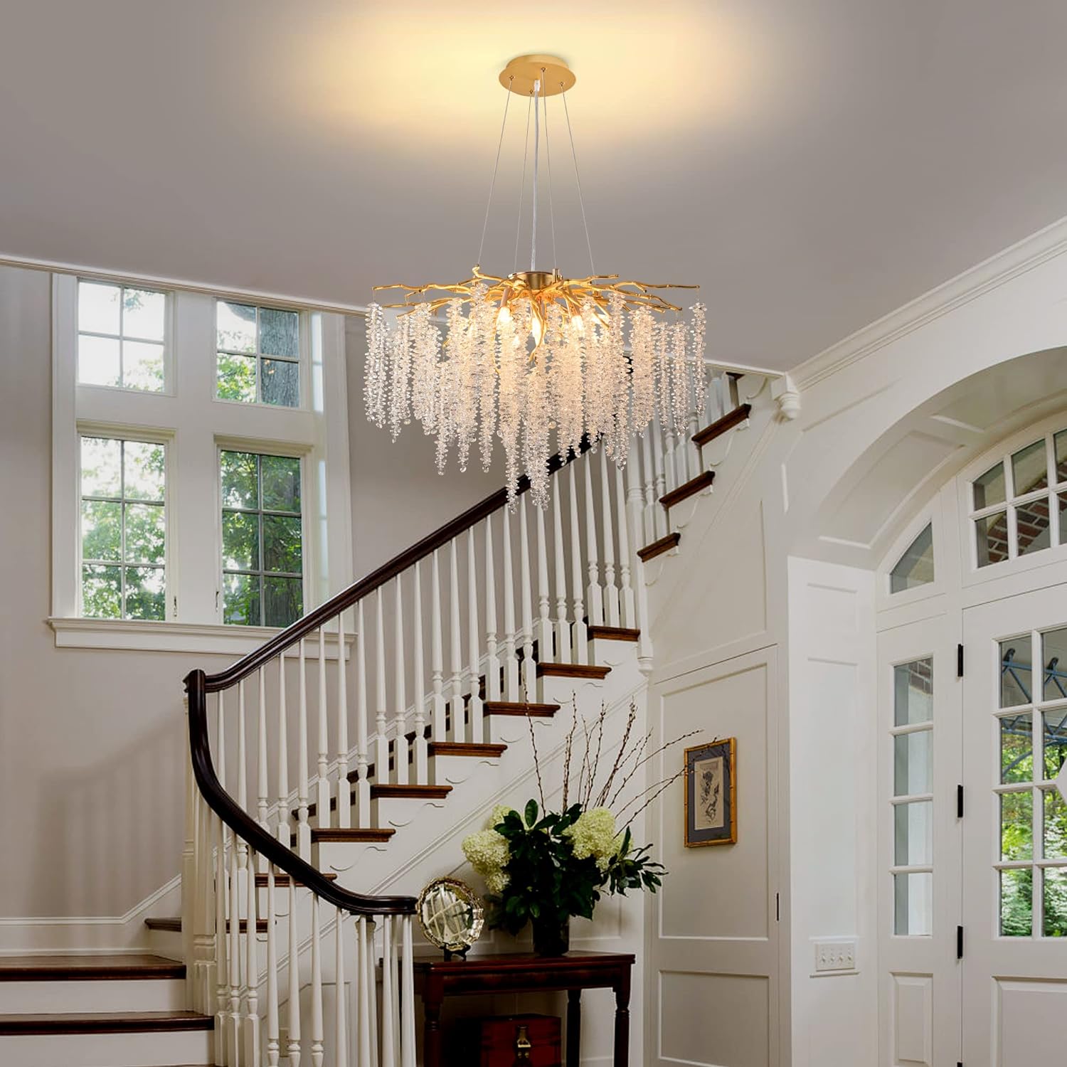 CRISTALLINE - Lustre en branche d'arbre 50/60 cm