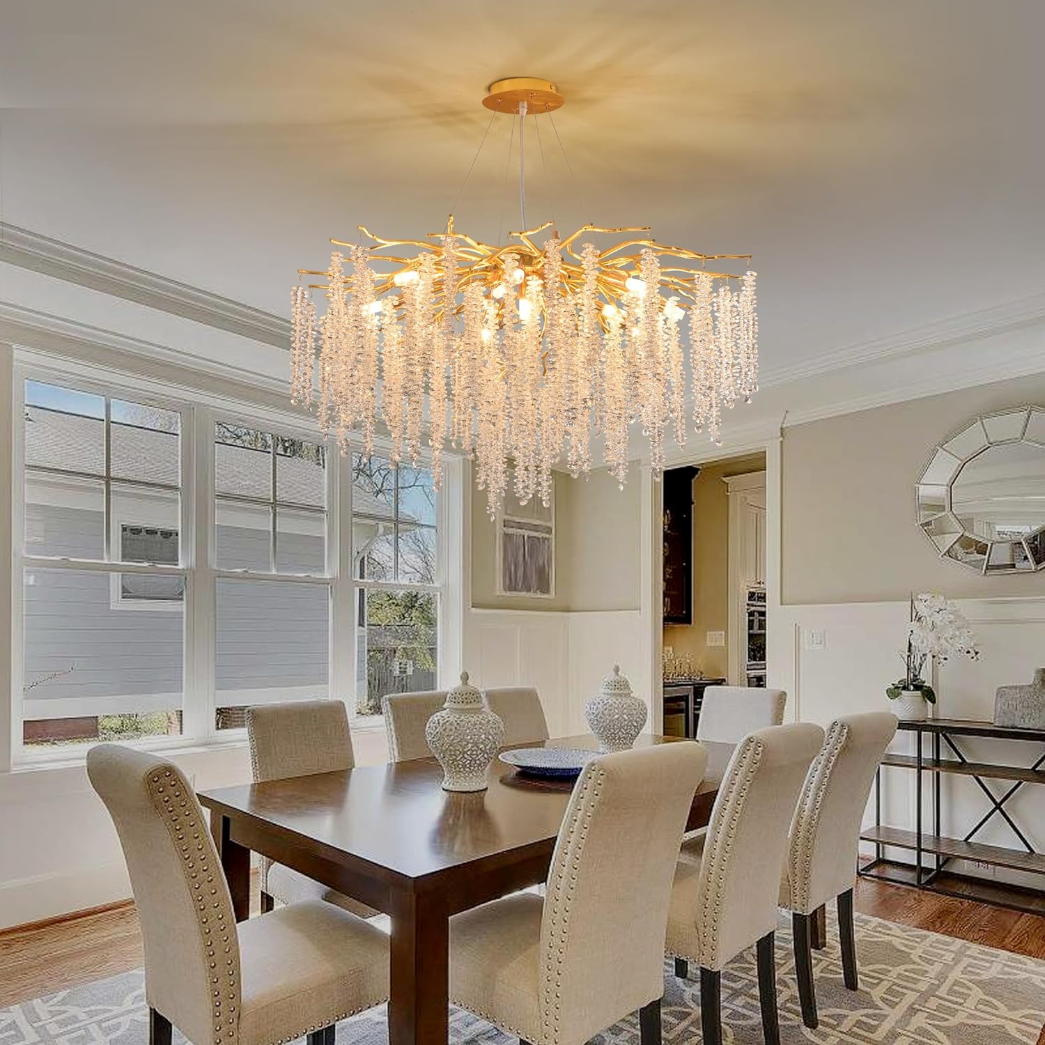 CRISTALLINE - Lustre en branche d'arbre 50/60 cm