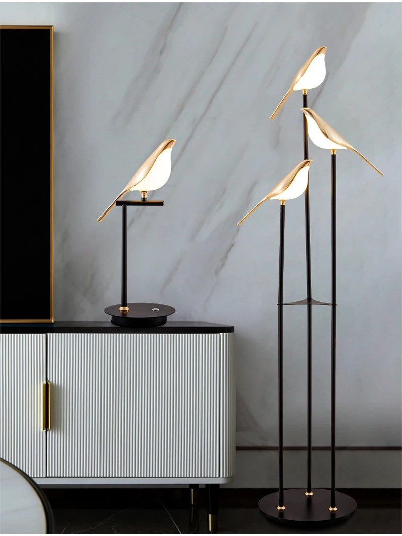 Lampadaire "Oiseaux Dorés"