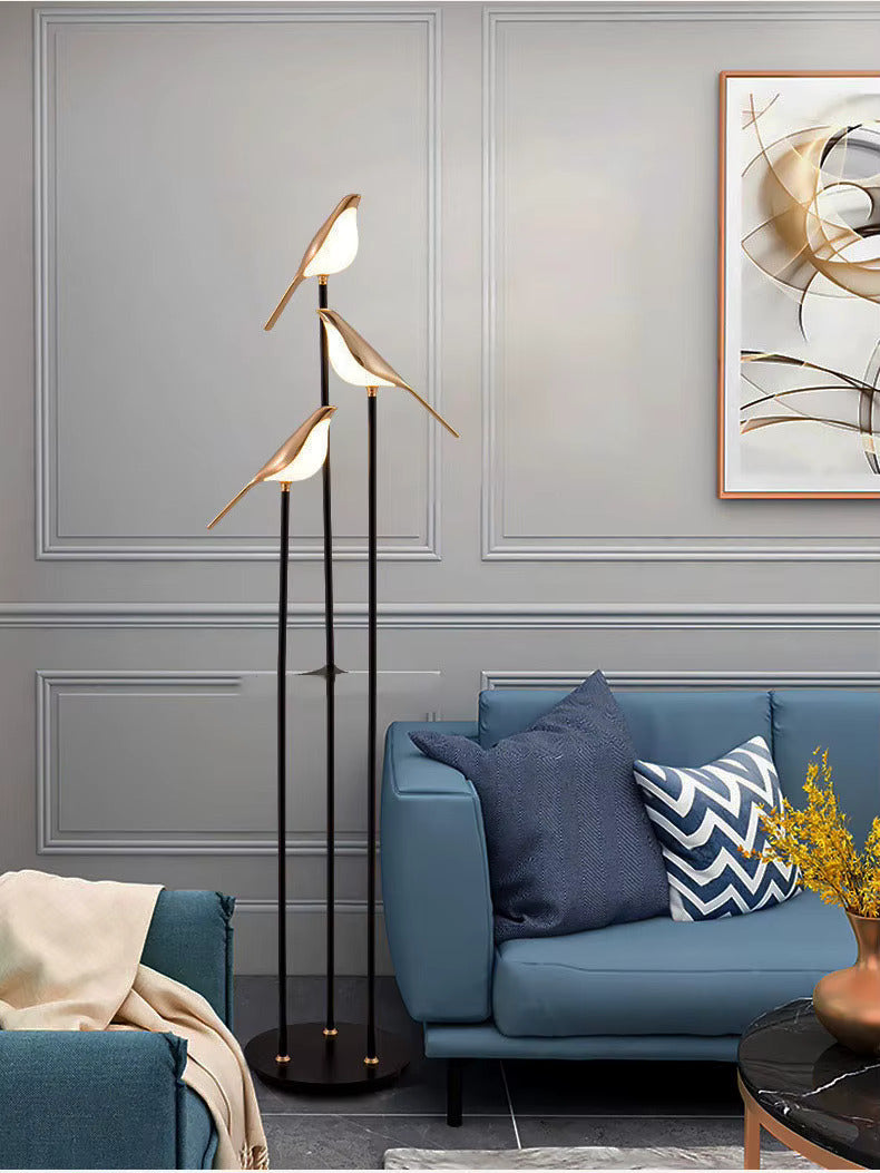 Lampadaire "Oiseaux Dorés"