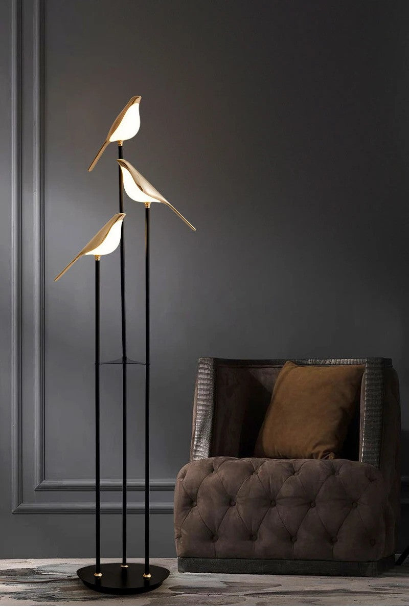 Lampadaire "Oiseaux Dorés"