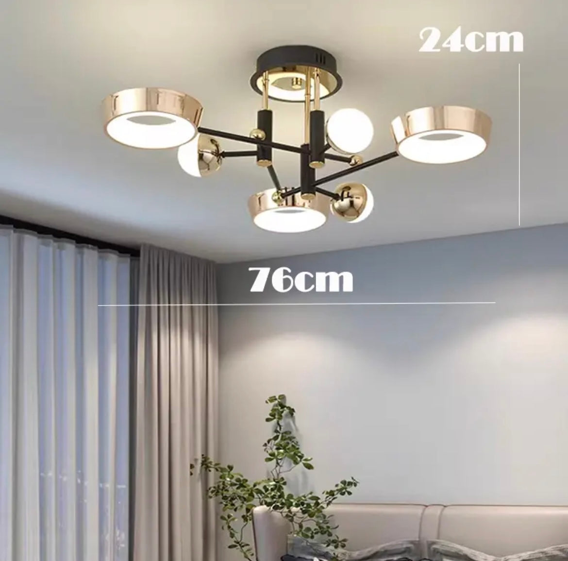 DARSOME - Lustre Suspendu Moderne – Design Épuré Éclairage LED (Doré/Noir)