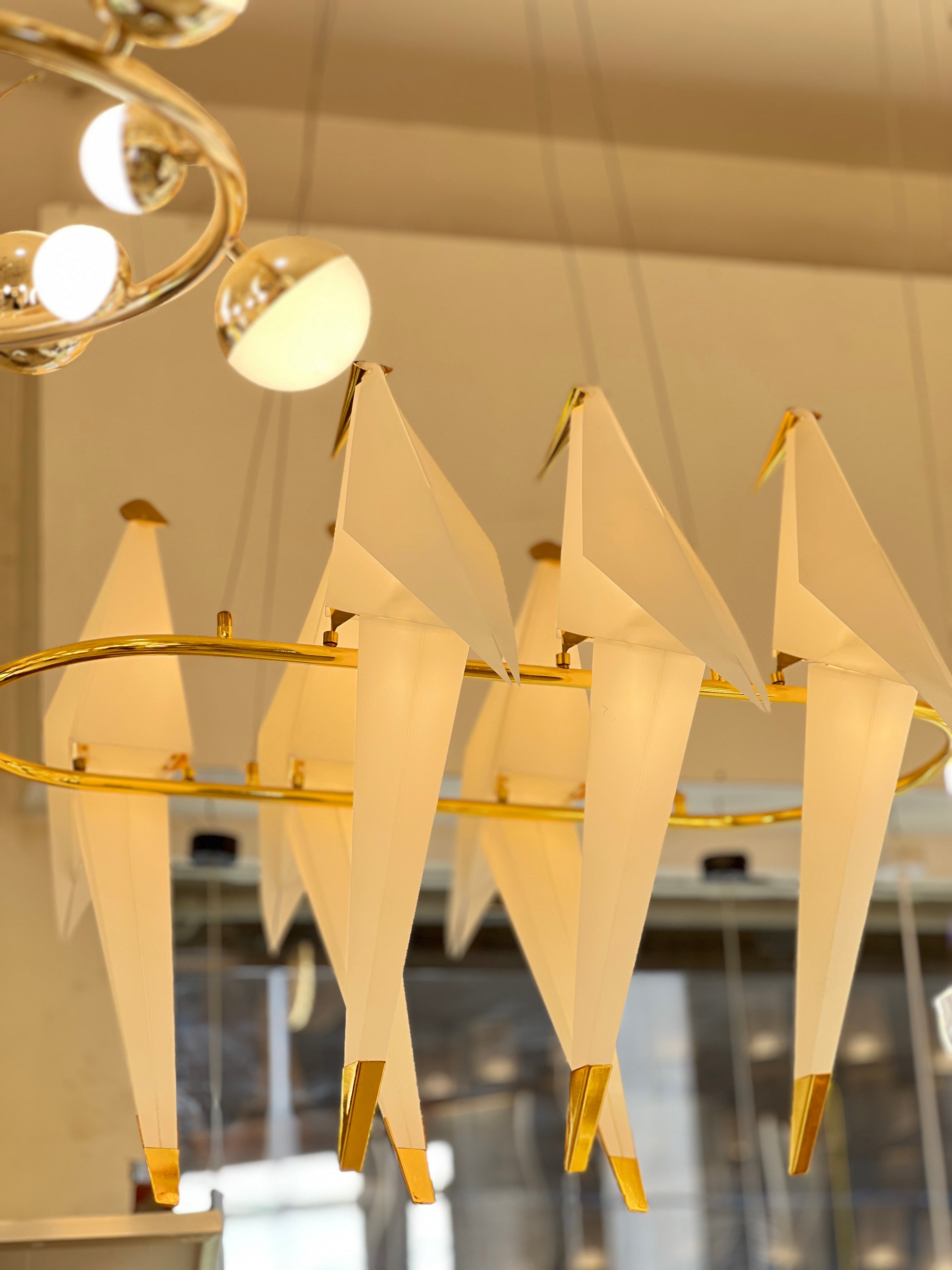 Lampe suspendue LED en pvc sous forme de oiseaux