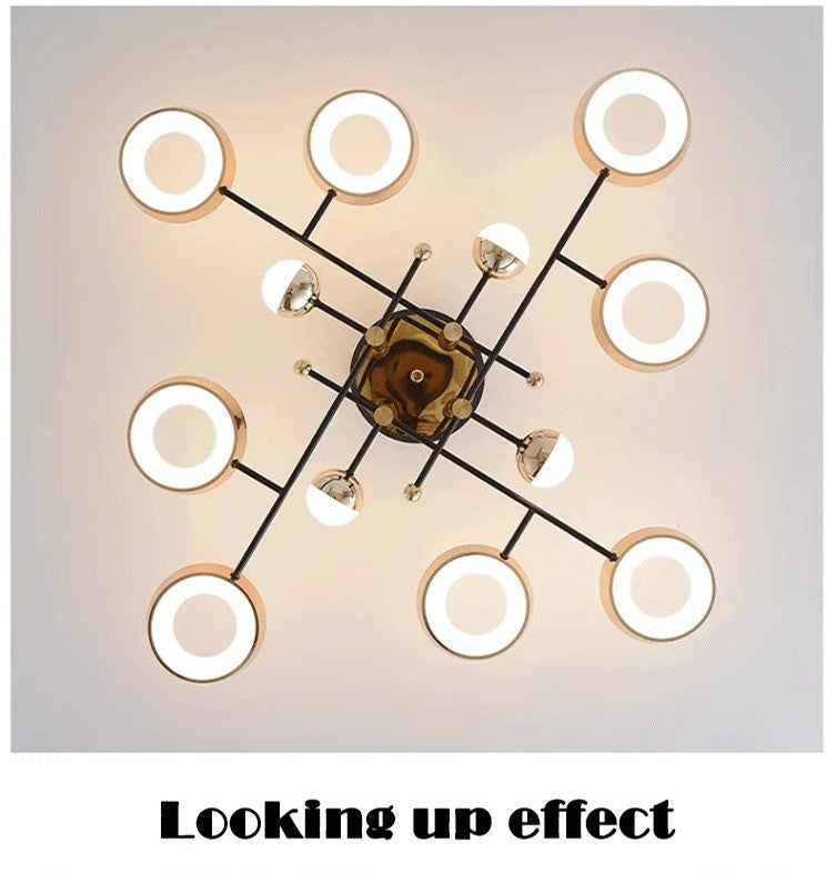 DARSOME - Lustre Suspendu Moderne – Design Épuré Éclairage LED (Doré/Noir)