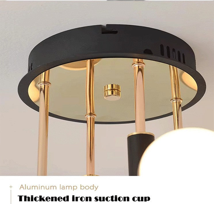 DARSOME - Lustre Suspendu Moderne – Design Épuré Éclairage LED (Doré/Noir)