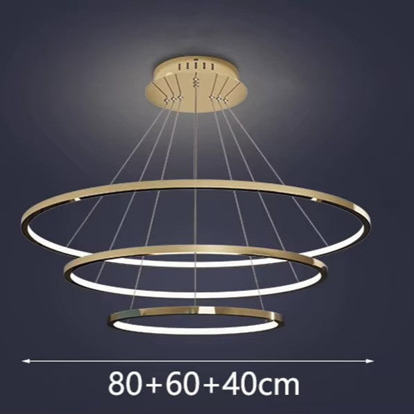 ACVATO - Lustre Doré pendentif à 3 Anneaux