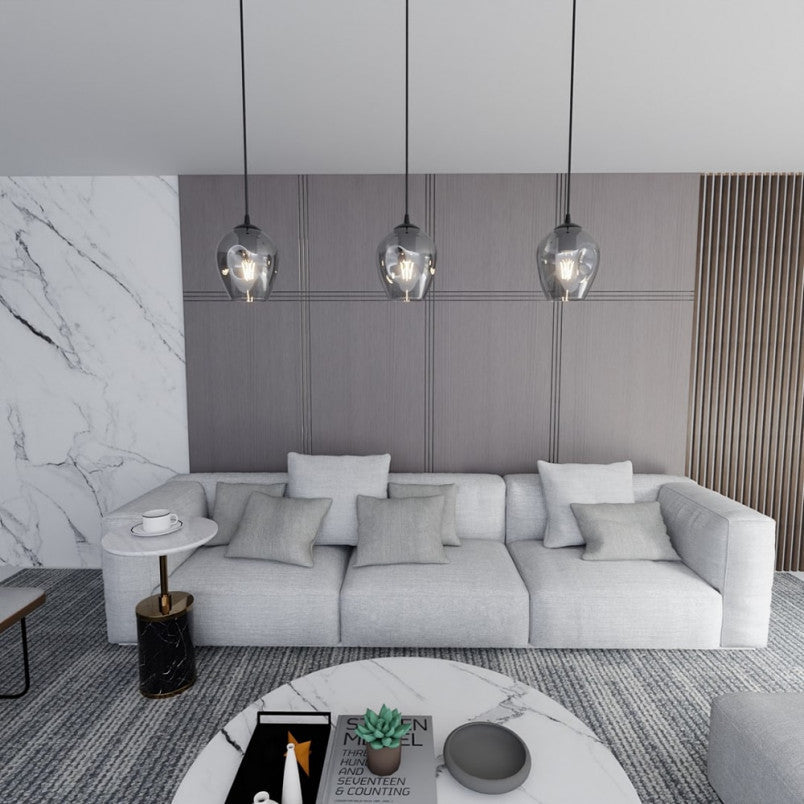 ISTAR - suspendu dôme avec abat-jour en verre transparent