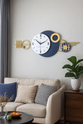 Horloge murale design cercles et formes géométriques
