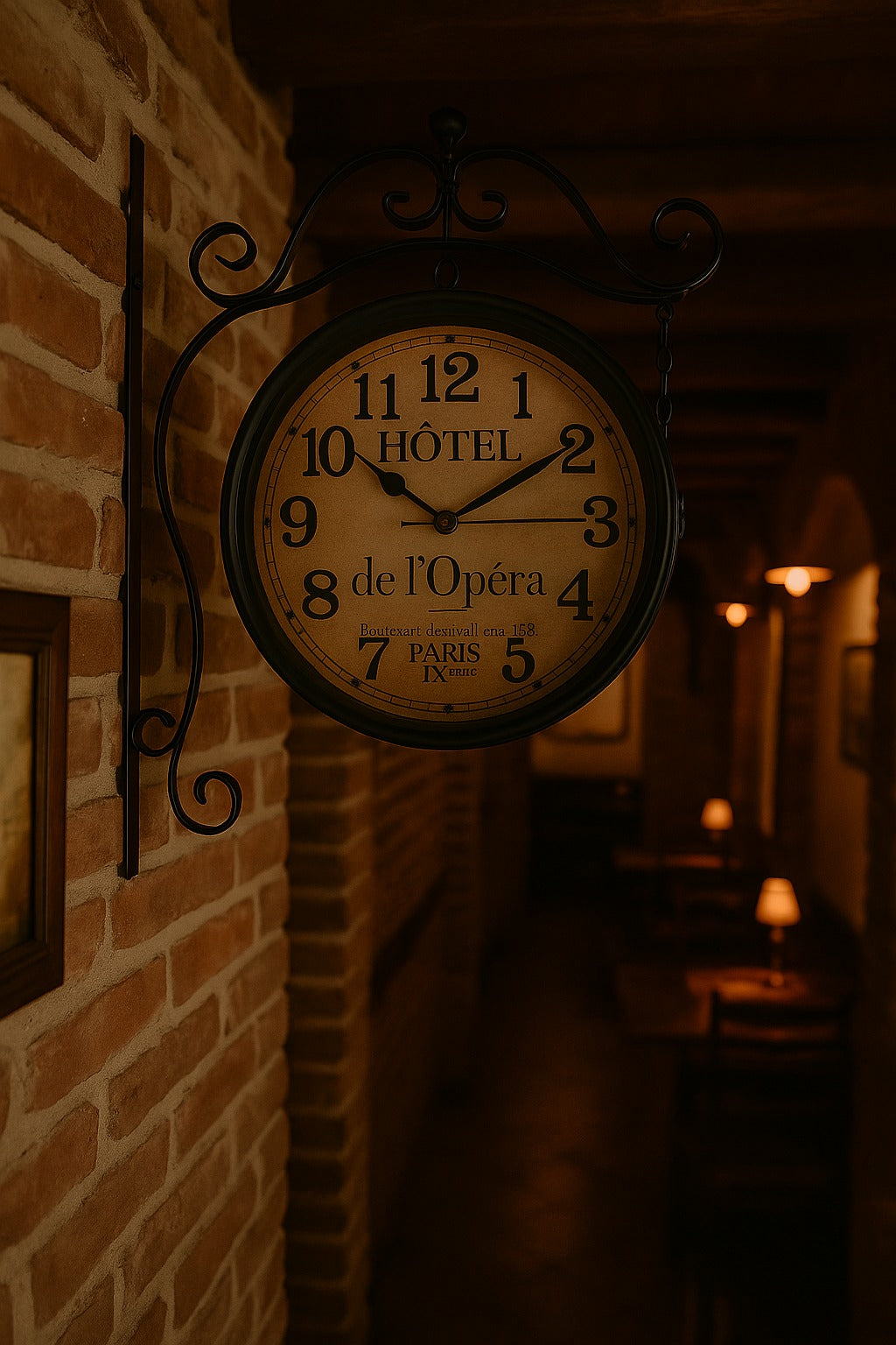 Horloge Murale Double‑Face Style Hôtel
