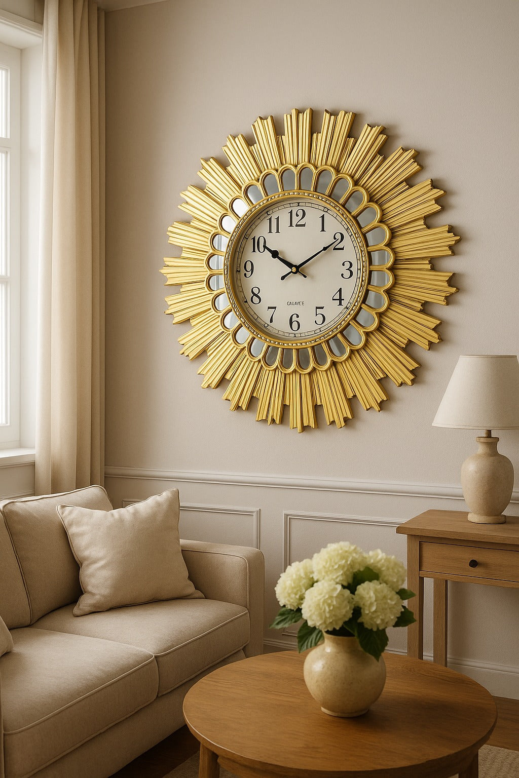 Horloge Murale Soleil - 80 cm