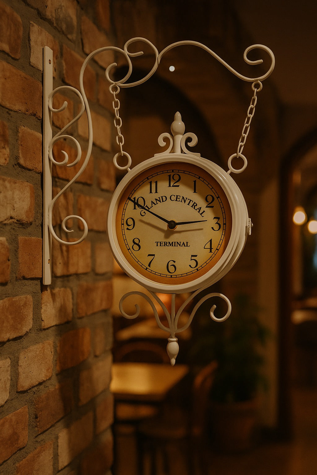 Horloge Murale Double Face Style Station