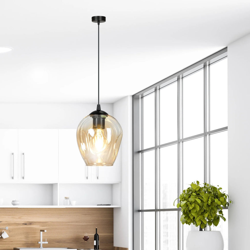 ISTAR - suspendu dôme avec abat-jour en verre transparent