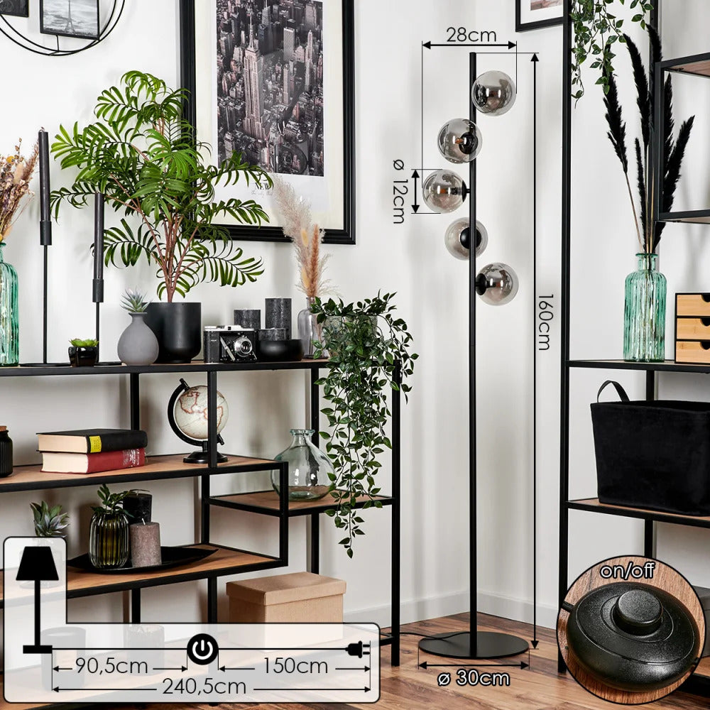 Lampadaire « Verre Fumé Élancé »