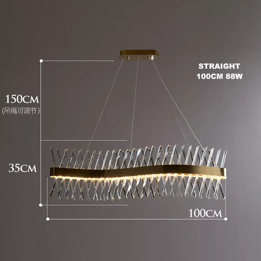 CITRA - Lustre Cristal K9 Or LED 100 CM