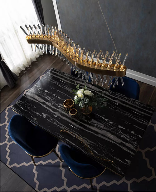 CITRA - Lustre Cristal K9 Or LED 100 CM